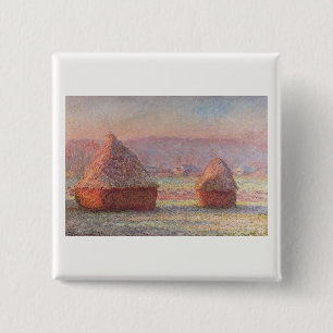 Macaron Carré 5 Cm Claude Monet White Frost Sunrise (Haystacks)