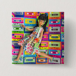 Macaron Carré 5 Cm Claudia et ses cassettes colorées