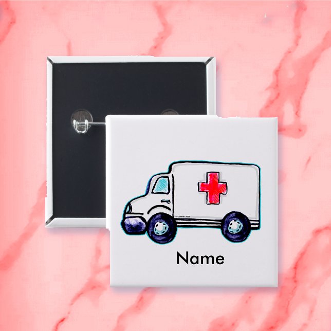 Macaron Carré 5 Cm Clé du carré d'ambulance (Créateur téléchargé)