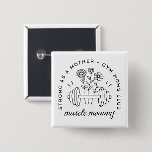 Macaron Carré 5 Cm Club de mère de gym maman musculaire maman drôle
