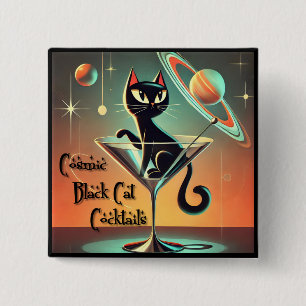 Macaron Carré 5 Cm Cocktails Futuristes Atomiques Chat Noir Cosmique