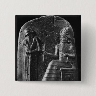 Macaron Carré 5 Cm Code de Hammurabi, dessus du stele