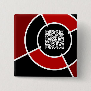 Macaron Carré 5 Cm code QR de maroon bullseye