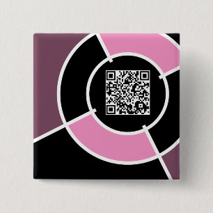 Macaron Carré 5 Cm code QR du bullseye rose