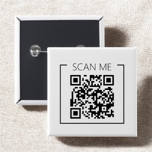 Macaron Carré 5 Cm Code QR Minimaliste Scannez-Moi Entreprise
