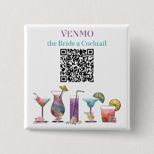 Macaron Carré 5 Cm Code QR personnalisé VENMO pour offrir un cocktail