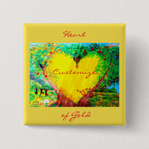 Macaron Carré 5 Cm coeur de l'or customisé