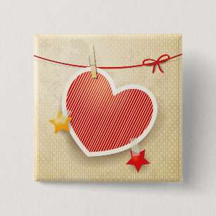 Macaron Carré 5 Cm Coeur de papier