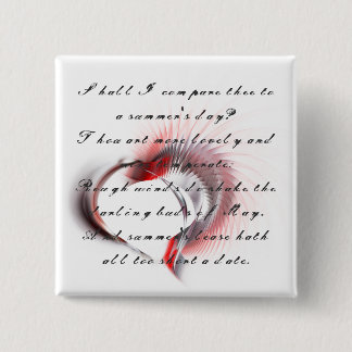 Macaron Carré 5 Cm Coeur métallique avec sonnet de Shakespeare 18