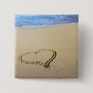 Macaron Carré 5 Cm Coeur tiré dans le sable