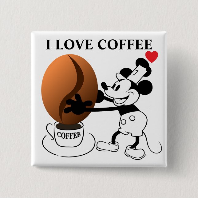 Macaron Carré 5 Cm Coffee Bean Button (Devant)