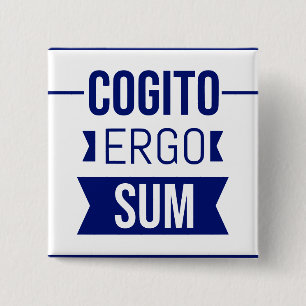 Macaron Carré 5 Cm Cogito ergo sum - phrase latine