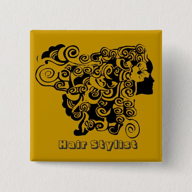 Macaron Carré 5 Cm Coiffeur promotionnel de long salon de coiffure de (Devant)