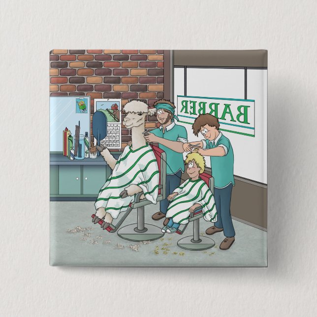 Macaron Carré 5 Cm Coiffure d'Alpaca (Devant)