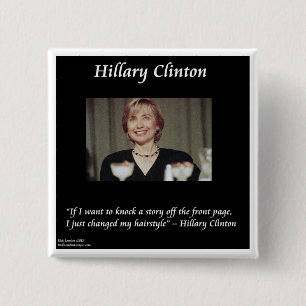 Macaron Carré 5 Cm Coiffures d'Hillary Clinton & citations à la une