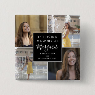 Macaron Carré 5 Cm Collage de photos commémoratives en mémoire d'amou