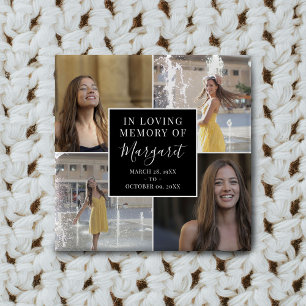 Macaron Carré 5 Cm Collage de photos commémoratives en mémoire d'amou