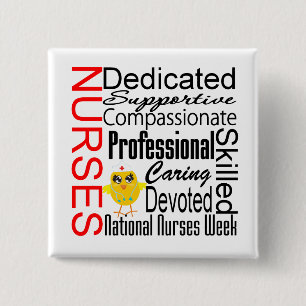 Macaron Carré 5 Cm Collage de reconnaissance d'infirmières :  Le