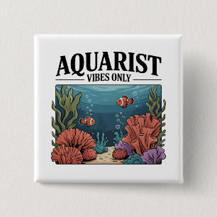 Macaron Carré 5 Cm Collecteur de poissons aquariums Junkie Fish Lover