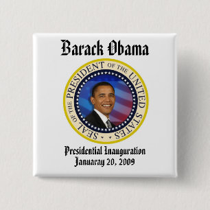 Macaron Carré 5 Cm COLLECTEURS d'inauguration d'Obama d'ÉDITION