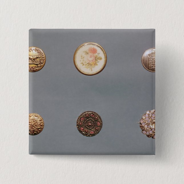 Macaron Carré 5 Cm Collection de boutons (Devant)