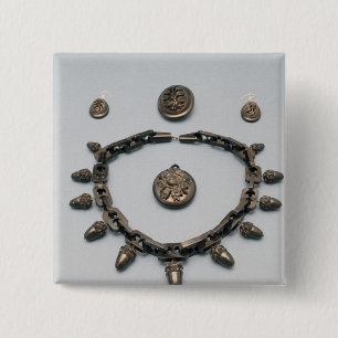 Macaron Carré 5 Cm Collier, boucles d'oreille, broche et pendentif,