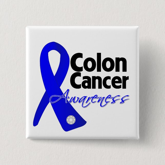 Macaron Carré 5 Cm Colon Cancer Aware Ribbon (Devant)