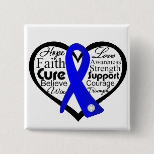 Macaron Carré 5 Cm Colon Cancer Heart Ribbon Collage