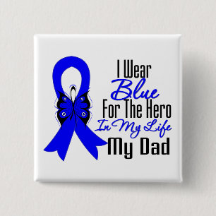 Macaron Carré 5 Cm Colon Cancer Ribbon Hero Mon papa