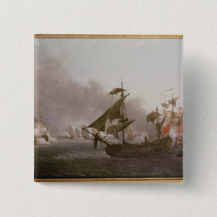 Macaron Carré 5 Cm Combat naval outre de l'île du Grenada