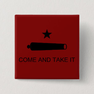Macaron Carré 5 Cm Come & Take It ! Flag de Texas State