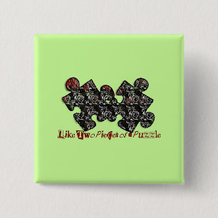 Macaron Carré 5 Cm Comme deux pièces d'un puzzle