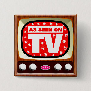 Macaron Carré 5 Cm Comme vu à la télévision - Retro TV - Customisé