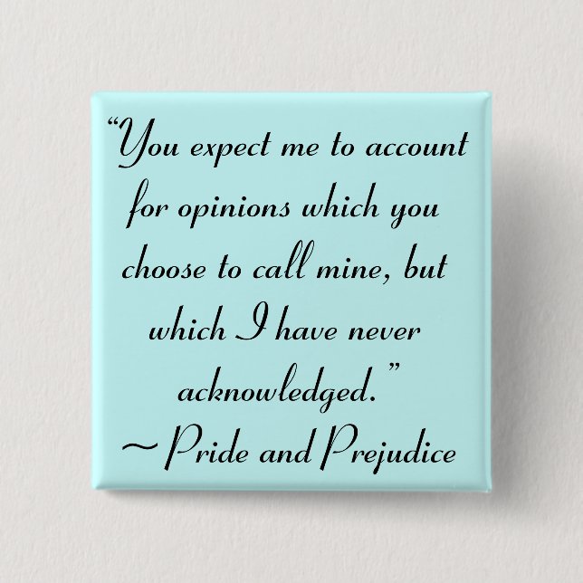 Macaron Carré 5 Cm Compte rendu des opinions Jane Austen Citation (Devant)