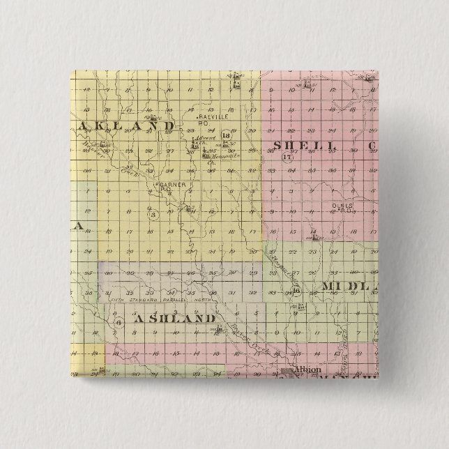 Macaron Carré 5 Cm Comté de Boone, Nebraska (Devant)