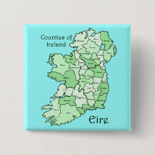 Macaron Carré 5 Cm Comtés de carte de l'Irlande