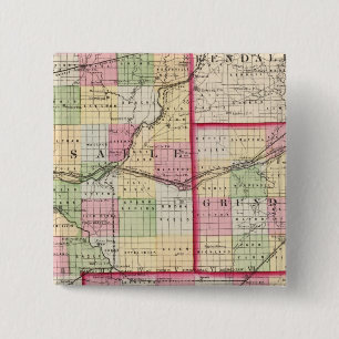 Macaron Carré 5 Cm Comtés de La Salle, Grundy, Livingston