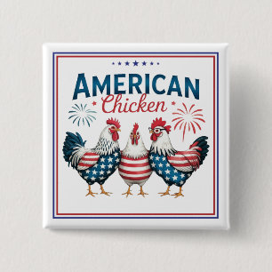 Macaron Carré 5 Cm Conception de poulet américain patriotique du 4 ju