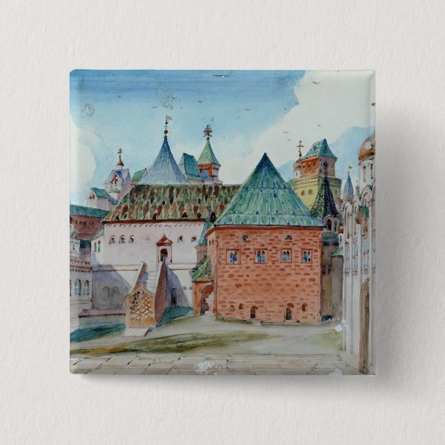 Macaron Carré 5 Cm Conception d'étape pour l'opéra de Mussorgsky (Devant)