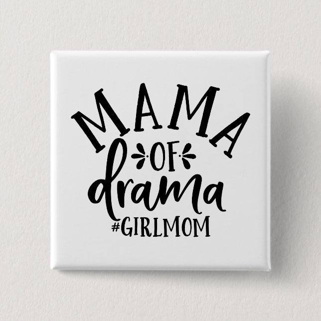 Macaron Carré 5 Cm Conception Drôle Pour Moms. Maman de théâtre. Mama (Devant)