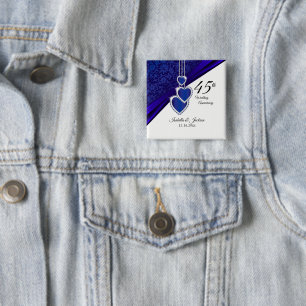 Macaron Carré 5 Cm Conception du 45e anniversaire du Mariage