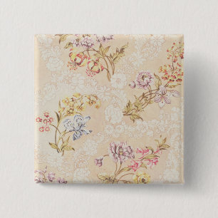 Macaron Carré 5 Cm Conception florale avec des pivoines, des lis et