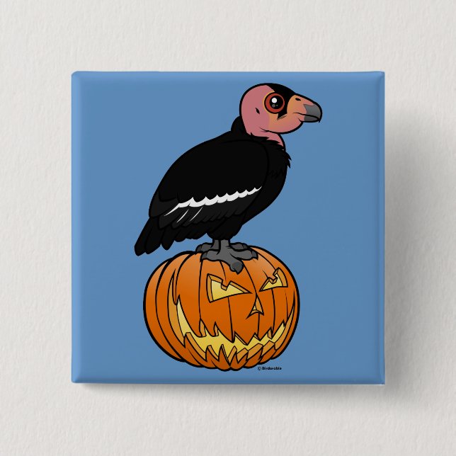 Macaron Carré 5 Cm Condor de Californie Halloween (Devant)