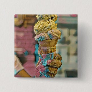 Macaron Carré 5 Cm cône vintage de crème glacée