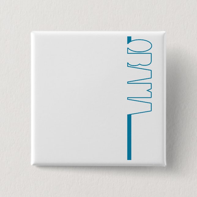 Macaron Carré 5 Cm Contour d'Obama - bouton (Devant)