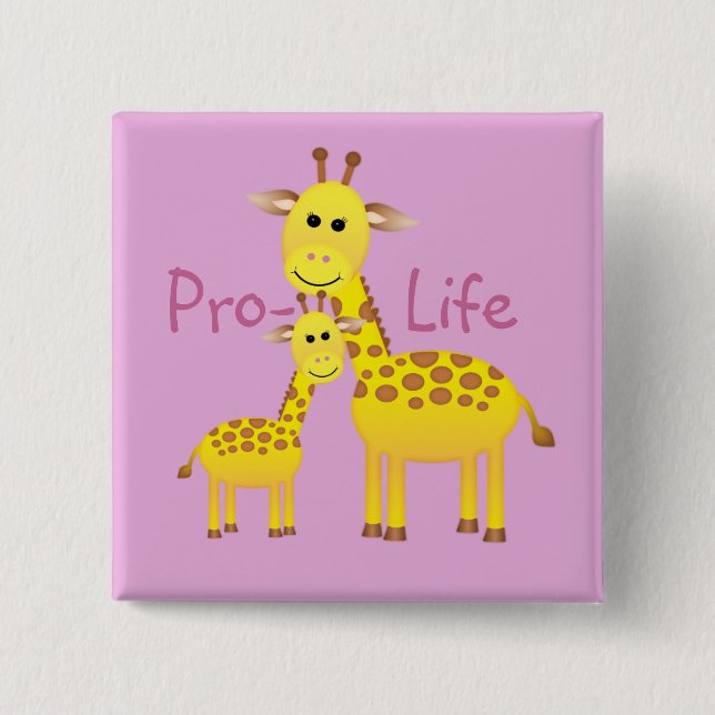 Macaron Carré 5 Cm Contre l'avortement et l'euthanasie (Devant)