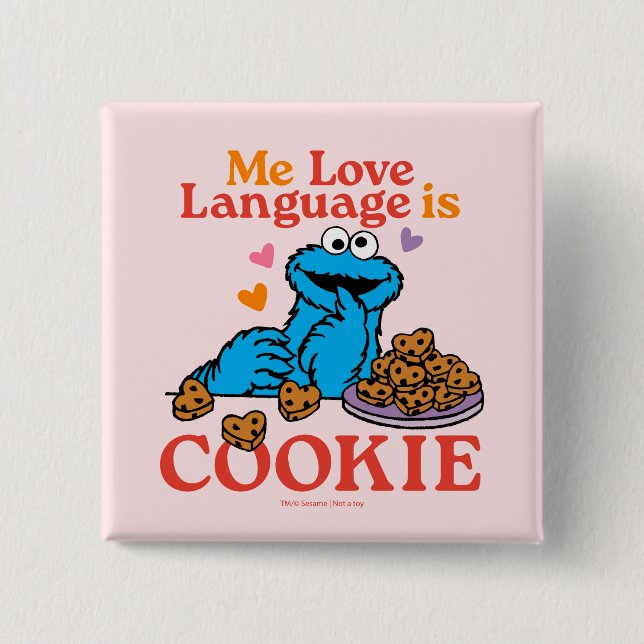 Macaron Carré 5 Cm Cookie Monster | Citation de la Saint Valentin (Devant)