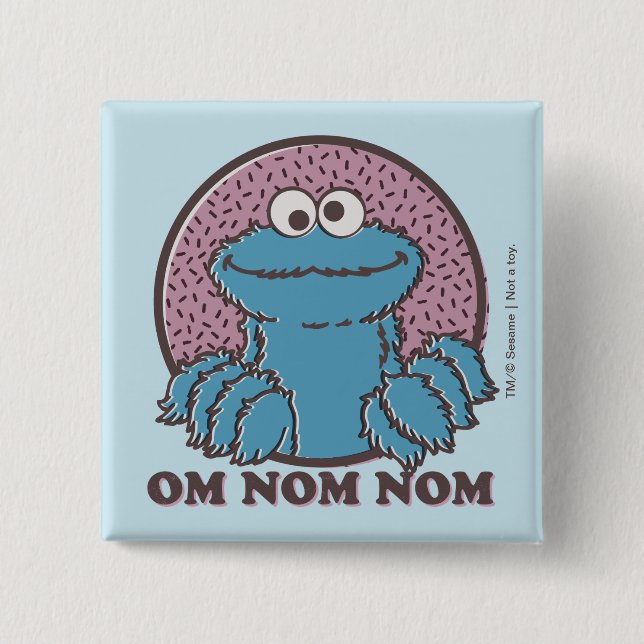 Macaron Carré 5 Cm Cookie Monster | Om Nom Nom (Devant)