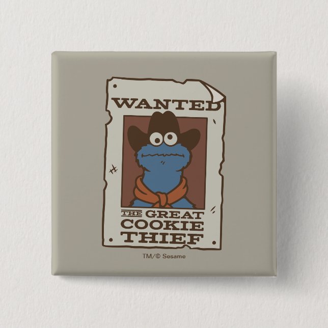 Macaron Carré 5 Cm Cookie Monster | Poster Recherché (Devant)