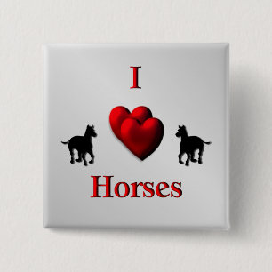Macaron Carré 5 Cm Cool I Heart Horses Design